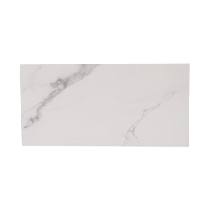 Style Selections Statuary White 12-in x 24-in Matte Porcelain Marble Look Floor Tile