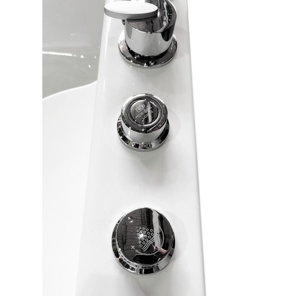 Lulu with heater 68 in. Acrylic Center Drain Corner Alcove Whirlpool Bathtub in White - Super Arbor