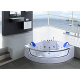 Capri 60 in. Acrylic Center Drain Corner Alcove Whirlpool Bathtub in White - Super Arbor