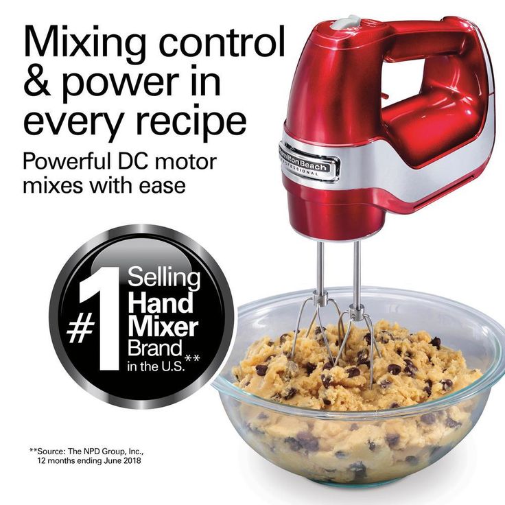 5-Speed Red and Chrome Hand Mixer with Stainless Steel Twisted Wire Beaters, Whisk, Dough Hooks and Snap-On Storage Case