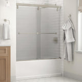 Lyndall 60 x 59-1/4 in. Frameless Mod Soft-Close Sliding Bathtub Door in Nickel with 1/4 in. (6mm) Tranquility Glass - Super Arbor