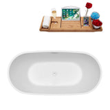 70.9 in. Acrylic Flatbottom Non-Whirlpool Bathtub in White - Super Arbor