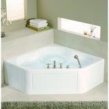 Tercet 5 ft. Acrylic Center Drain Neo-Angle Straight Corner Alcove Whirlpool Bathtub in White - Super Arbor