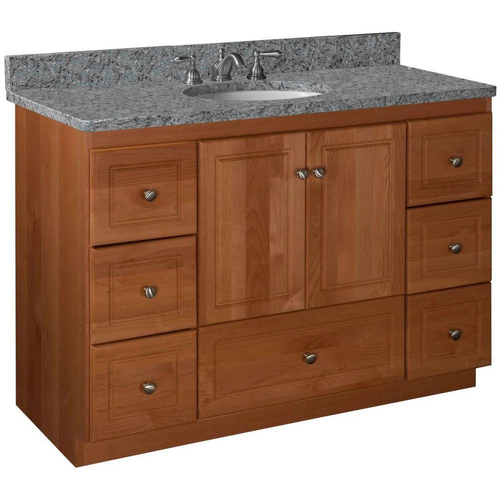 Ultraline 42 in. W x 21 in. D x 34.5 in. H Vanity Cabinet Only in Natural Alder - Super Arbor