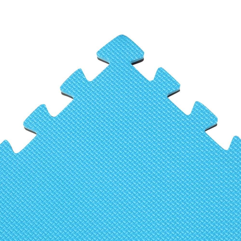 Norsk Blue/Black 24 in. x 24 in. EVA Foam Sport Multi-Purpose Reversible Interlocking Tile (24-Tile)