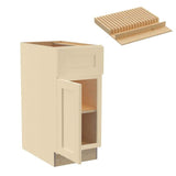 Home Decorators Collection Newport 18 in. W x 24 in. D x 34.5 in. H Assembled Plywood Base Kitchen Cabinet in Blended Cream with Knife Block LH