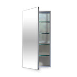 12 in. W x 30 in. H x 4 in. D Recessed or Surface Mount Medicine Cabinet in Aluminum - Super Arbor