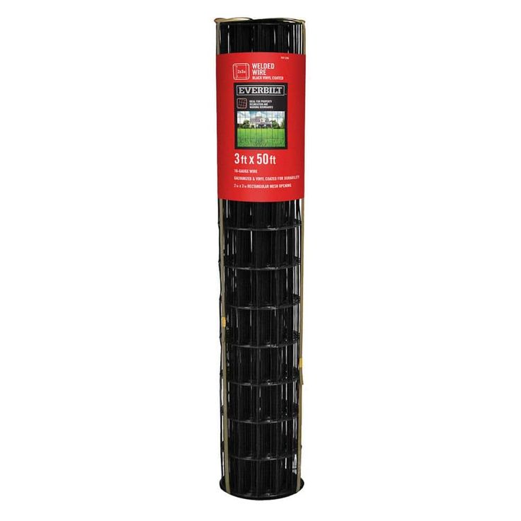 Everbilt 3 ft. x 50 ft. Galvanized Steel Black PVC Coated Welded Wire