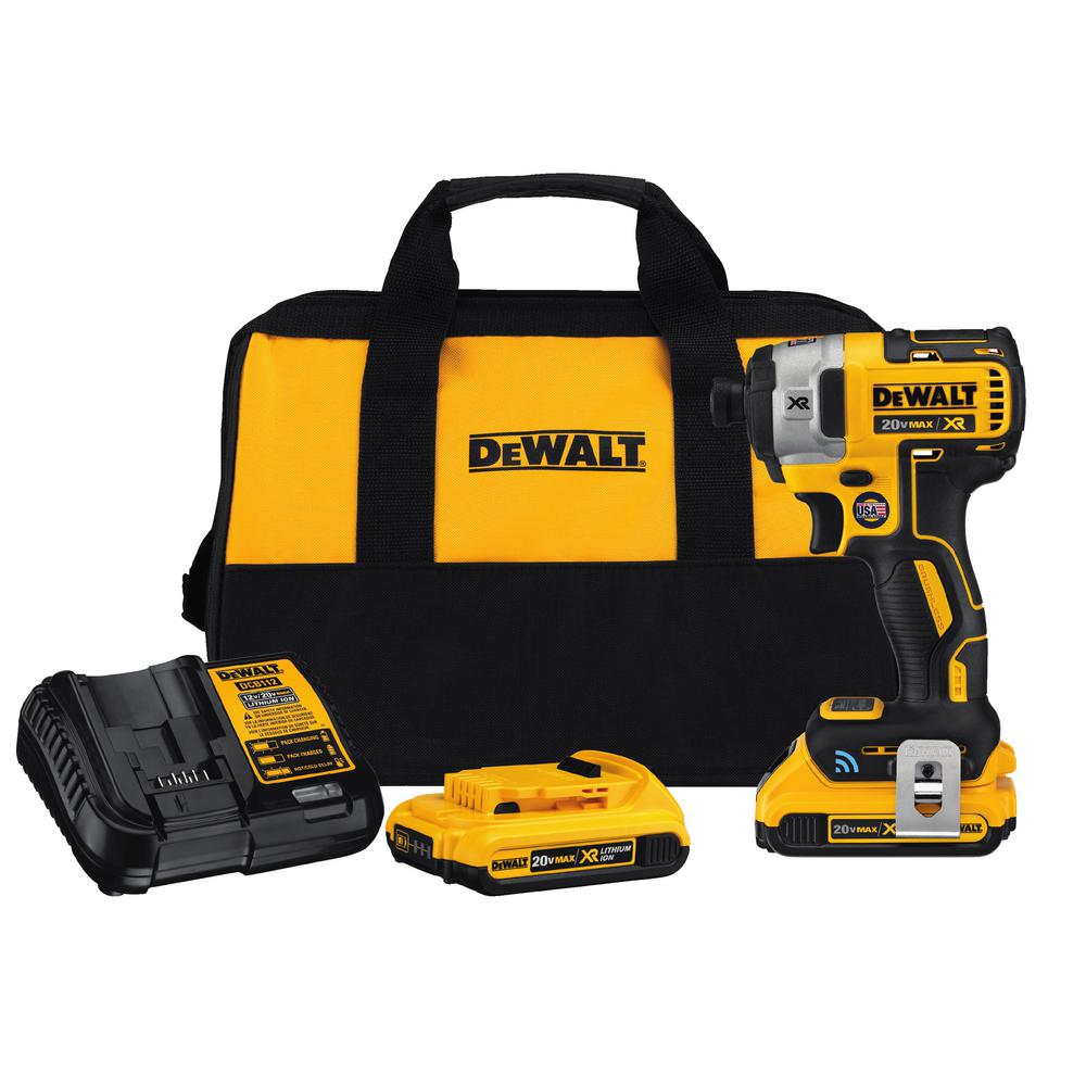 20-Volt MAX XR w/ Tool Connect Premium Cordless Brushless 1/4 in. Hex Impact Driver w/ (2) 2Ah Batteries, Charger & Bag - Super Arbor