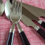Sensations II 16-Piece with Wire Caddy Black Flatware Set (Service for 4)
