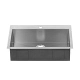 Edgewater Zero Radius Dual Mount Stainless Steel 33 in. 1-Hole Single Bowl Kitchen Sink Kit