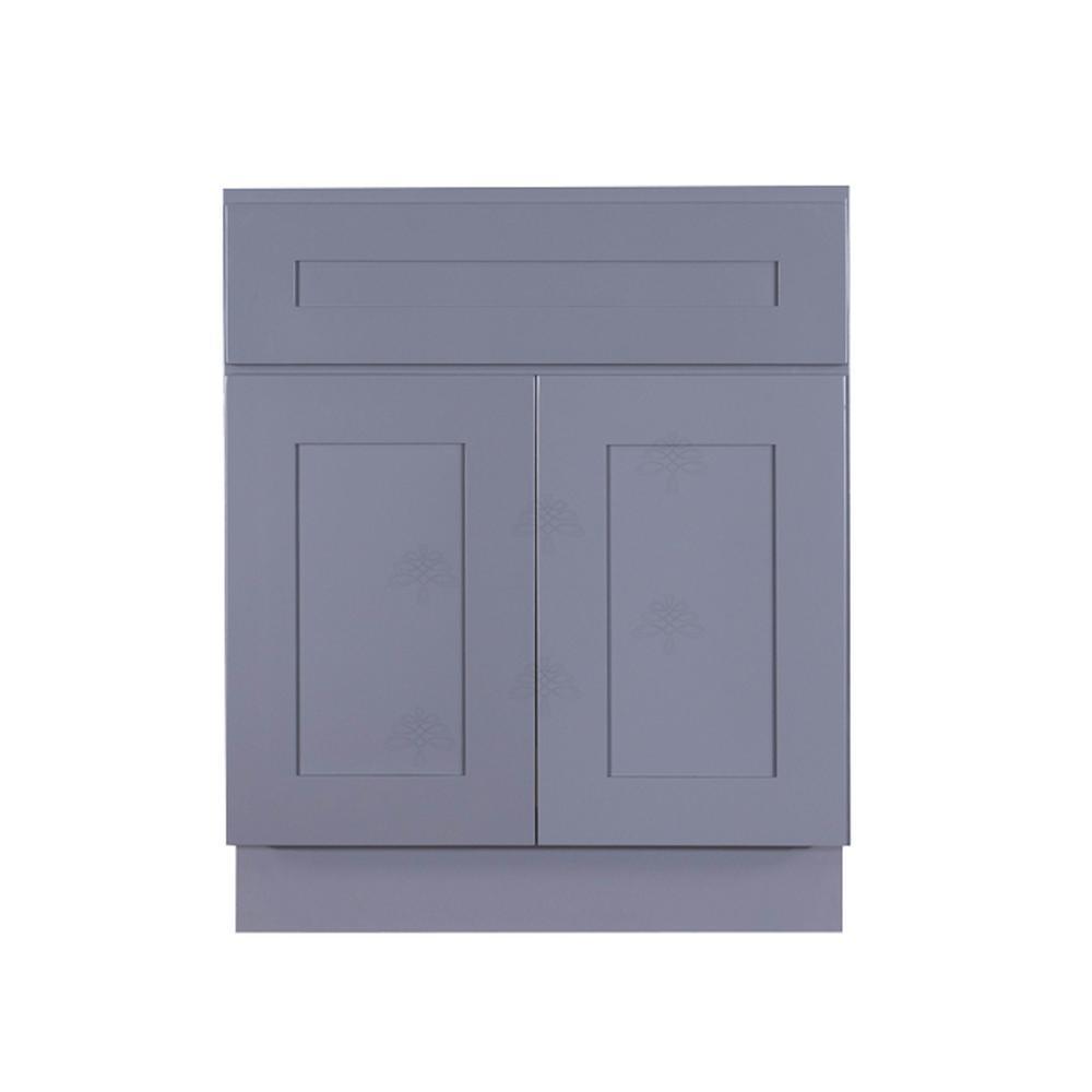 Lancaster Shaker Assembled 30 in. W x 21 in. D x 32.5 in. H Bath Vanity Sink Base Cabinet with 2 Right Drawers in White - Super Arbor