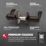 Tustin Venetian Bronze Exterior Entry Door Lever featuring SmartKey Security