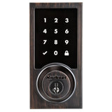 SmartCode 915 Contemporary Venetian Bronze Electronic Deadbolt with San Clemente Handle Set and Halifax Interior Lever - Super Arbor