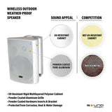 Bluetooth BT Blast 5.25 Indoor/Outdoor Weatherproof Patio Speakers (White- Pair) - Super Arbor