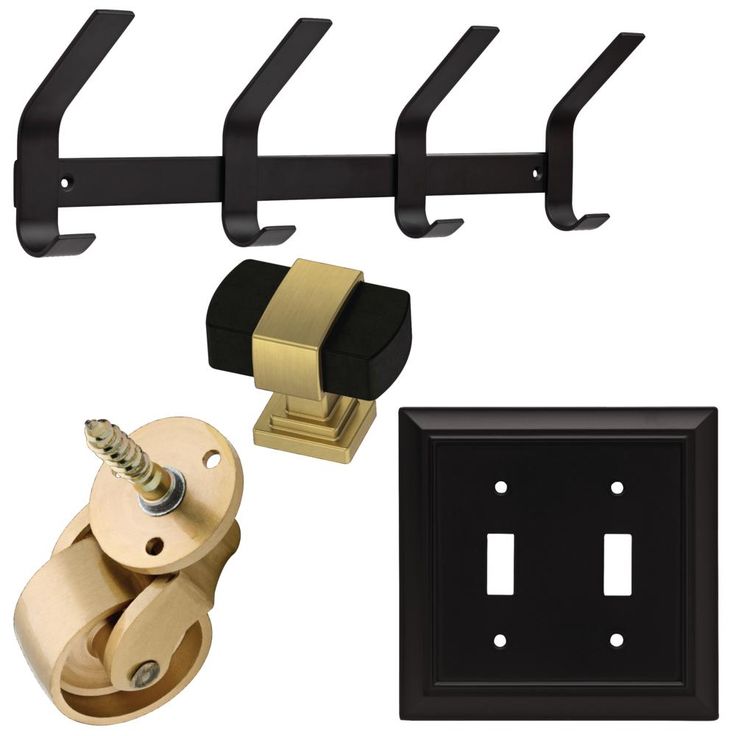 Wrapped Square 1-3/16 in. (30mm) Brushed Brass and Matte Black Cabinet Knob