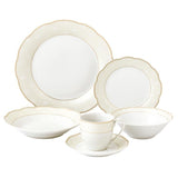 57-Piece Specialty Gold Accent Porcelain Dinnerware Set (Service for 8)