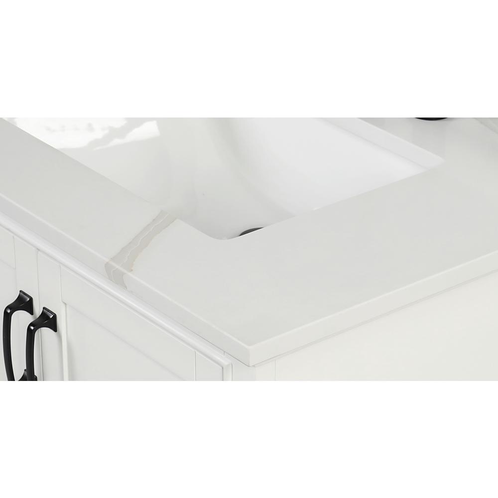 73 in. W x 22 in. D x 0.75 in. H Quartz Vanity Top in Statuario White with White Basins - Super Arbor
