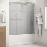 Simplicity 60 x 59-1/4 in. Frameless Mod Soft-Close Sliding Bathtub Door in Chrome with 1/4 in. (6mm) Clear Glass - Super Arbor