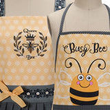 Queen Bee Yellow Cotton Hostess and Child Apron Set