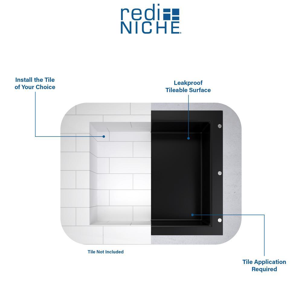 Redi Niche Shampoo - Soap Niche 16 in. W x 14 in. H x 4 in. D Standard Single Niche - Super Arbor