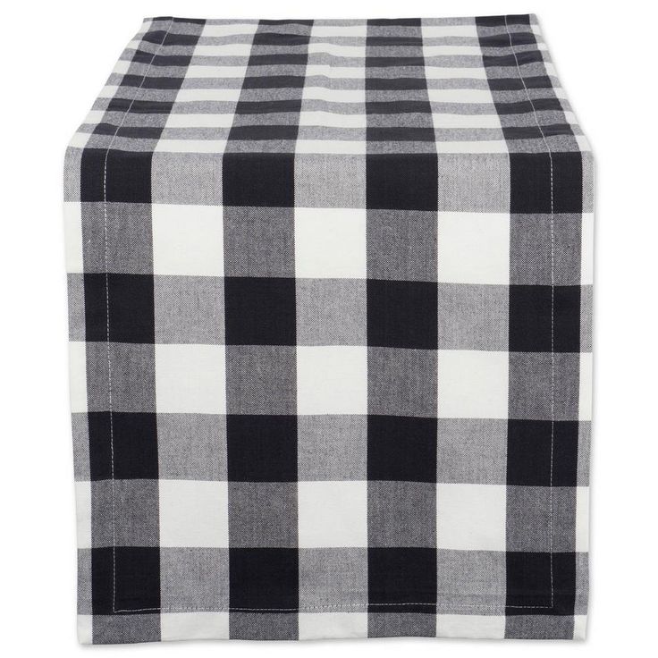 Black Buffalo Check Cotton Table Runner