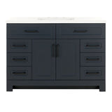 Style Selections Cauley 48-in Deep Blue Single Sink Bathroom Vanity with White Cultured Marble Top