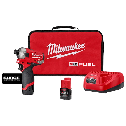 Milwaukee M12 FUEL SURGE 12V Lithium-Ion Brushless Cordless 1/4 in. Hex Impact Driver Compact Kit with M12 Multi-Tool