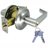 Heavy-Duty Satin Chrome Grade 2 Entry Door Lever Lock Set with 12 Keys Total (6-Pack Keyed Alike) - Super Arbor