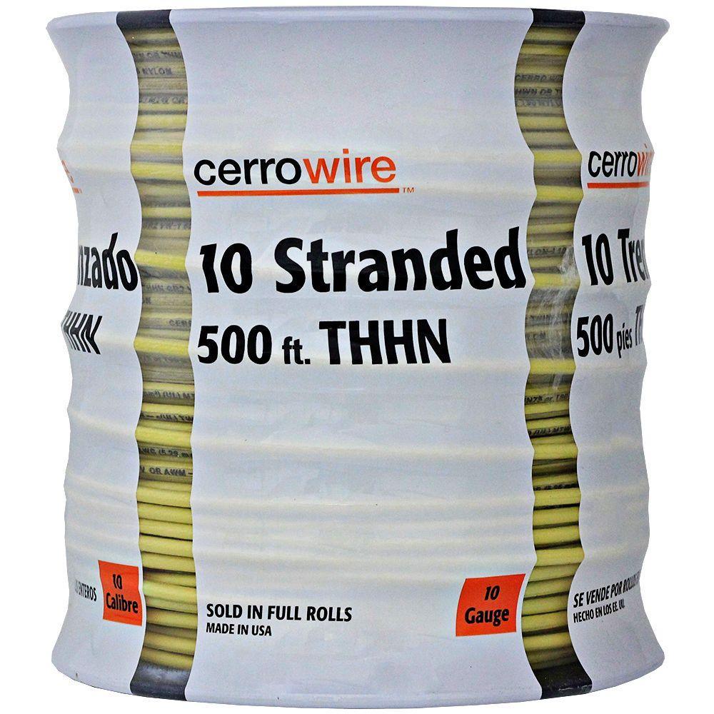 500 ft. 10/1 White Stranded THHN Wire - Super Arbor