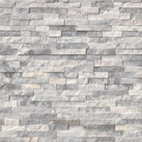 Arctic White 3D Ledger Panel 6 in. x 24 in. Honed Marble Wall Tile (10 cases / 60 sq. ft. / pallet) - Super Arbor