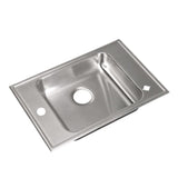 Classroom Sink, Drop-in, 17 in. x 25 in. 1-Compartment, ADA, SS, L/R Faucet Ledges, 4.5 in. Deep, Drain Center Rear