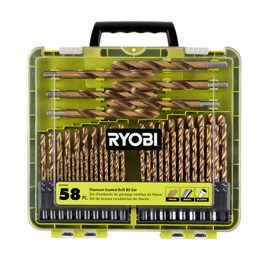 RYOBI Titanium Coated Drill Bit Set (58-Piece)