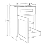 Home Decorators Collection Newport 21 in. W x 24 in. D x 34.5 in. H Assembled Plywood Base Kitchen Cabinet in Deep Onyx with 1ROT Soft Close LH