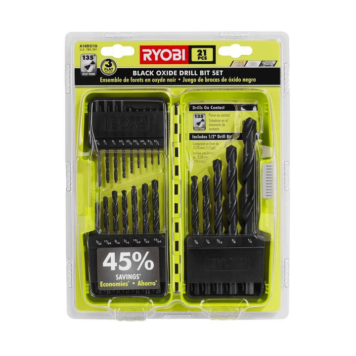 Black Oxide Drill Bit Set (21-Piece) - Super Arbor