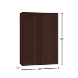 Home Decorators Collection Newport 36 in. W x 12 in. D x 36 in. H Assembled Plywood Wall Kitchen Cabinet in Manganite with Soft Close
