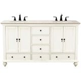 Newport 61 in. W x 21-1/2 in. D Double Bath Vanity in Black with Granite Vanity Top in Gray - Super Arbor