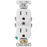 15 Amp Commercial Grade Tamper Resistant Duplex Outlet, White - Super Arbor