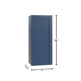 Home Decorators Collection Washington Vessel Blue Plywood Shaker Assembled Wall Kitchen Cabinet Soft Close Left 18 in W x 12 in D x 36 in H