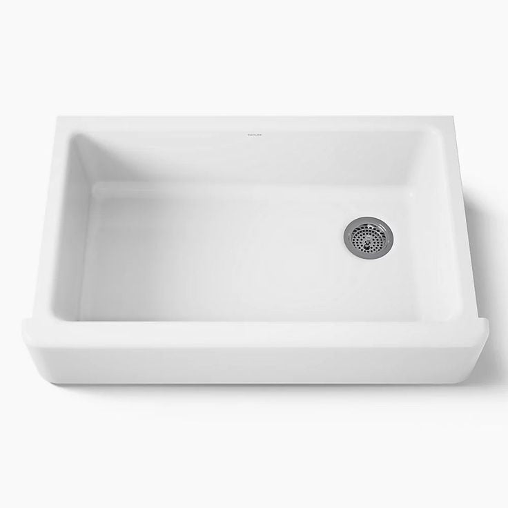KOHLER Whitehaven 35.68-in x 21.56-in White Single Bowl Tall (8-in or Larger) Undermount Apron Front/Farmhouse Residential Kitchen Sink