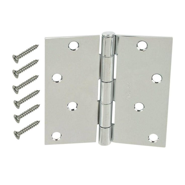 4 in. Chrome Square Corner Door Hinge