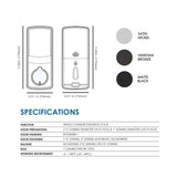 Secure PRO Satin Nickel Smart Lock Deadbolt with 3D Fingerprint and WiFi (Works with Alexa and Google Home) - Super Arbor