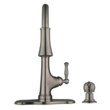 Touchless LED Single-Handle Pull-Down Sprayer Kitchen Faucet with Soap Dispenser in Stainless Steel - Super Arbor