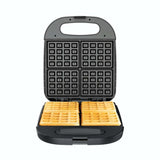 1400 W 4-Waffle Black Classic American Waffle Maker
