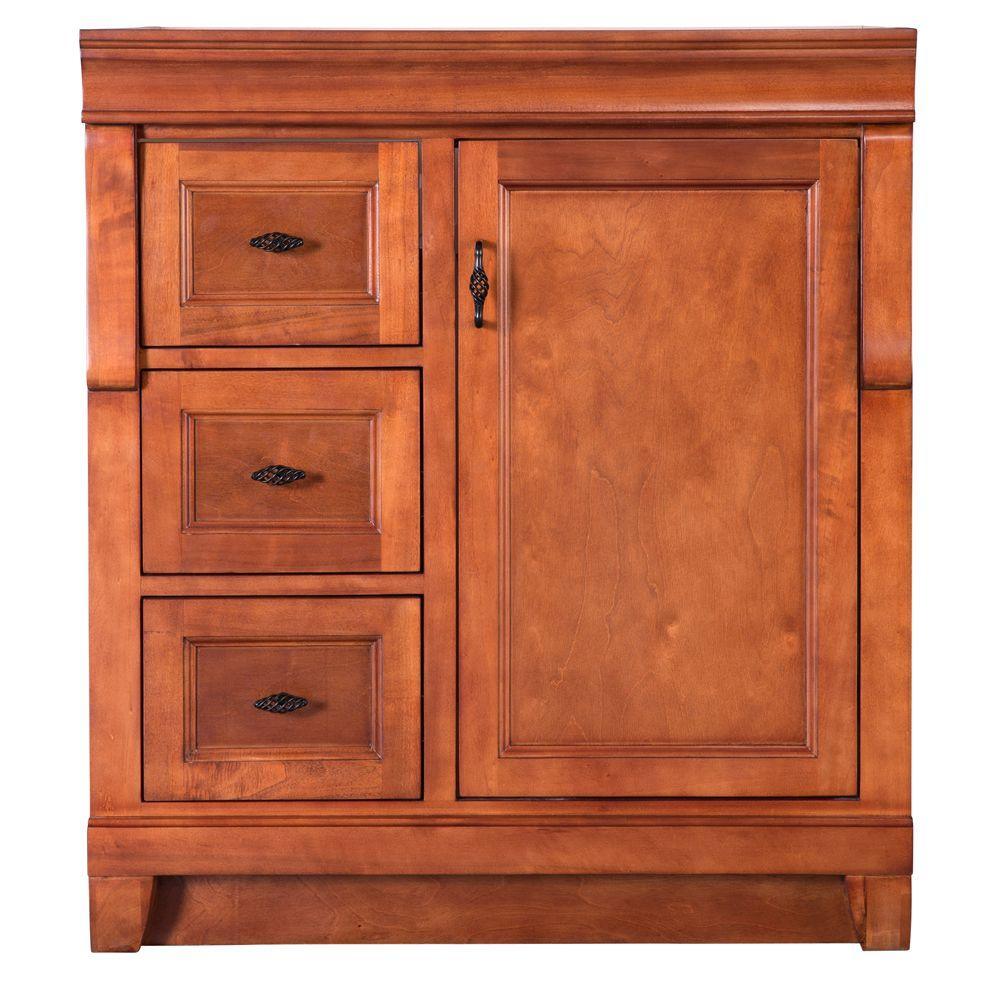 Naples 30 in. W Bath Vanity Cabinet Only in Tobacco with Right Hand Drawers - Super Arbor