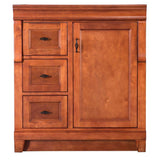 Naples 30 in. W Bath Vanity Cabinet Only in Tobacco with Right Hand Drawers - Super Arbor
