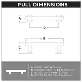 3 in. (76 mm) Matte Black Straight Bar Drawer Pull (10-Pack) - Super Arbor