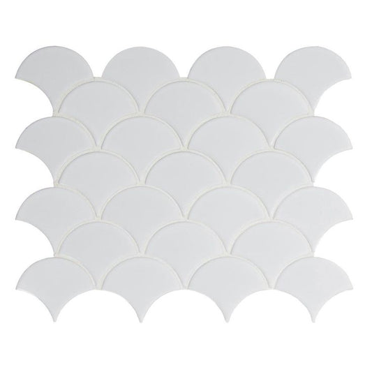 MSI Retro Gray Scallop 13.19 in. x 11.22 in. x 6mm Glossy Porcelain Mesh-Mounted Mosaic Tile (13.65 sq. ft. / case)