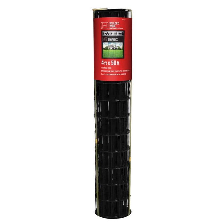 Everbilt 4 ft. x 50 ft. Galvanized Steel Black PVC Coated Welded Wire