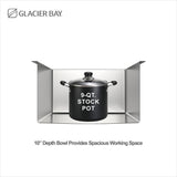 Farmhouse Apron Front Stainless Steel 33 in. Single Bowl Kitchen Sink Kit in Satin